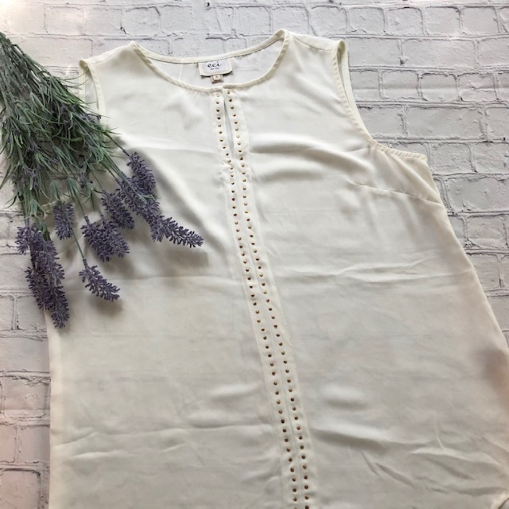 🍀EUC ECI New York Studded Tunic, Sz. L. Cute summer top